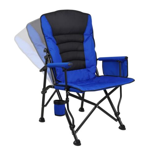 Superrella Outdoor Folding Camping Chair Heavy Duty Adjustable High Back Coll...
