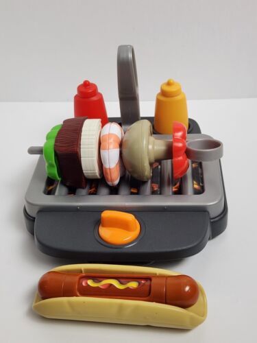Fisher-Price Servin' Surprises Barbecue Set Grill Kabob & Magic Hot Dog w/ Bun