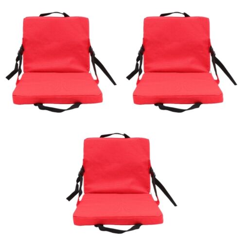 3 Pieces Cushion Back Outdoor Chair Portable Bleacher Seat Car