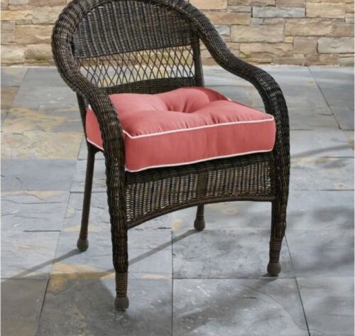 Terrasol single U Seat Chair Cushion Tufted Outdoor Replacement orange/salmon