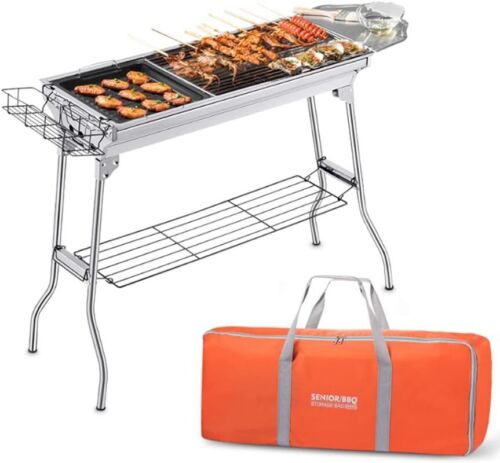 Portable Charcoal Grill Outdoor BBQ Grills Christmas Picnic Thanksgiving Family