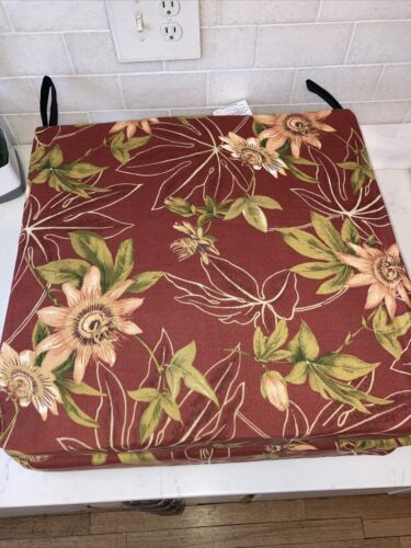 Set of 2- 19" Square Indoor/Outdoor Chair Cushions 19”X 21”Passion Ruby