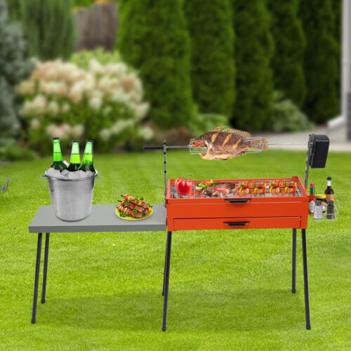 Portable Garden Grill Outdoor Camping Barbecue Chicken Grill + Detachable Table