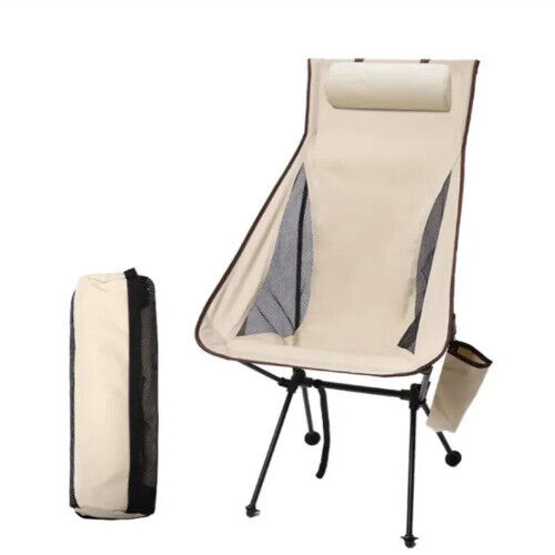 Portable Folding Outdoor Chair with Headrest Lightweight Aluminum Alloy Chair