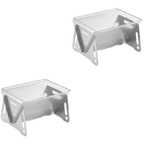 2 Count Outdoor Card Stove Folding Burner Camping Twigs Barbecue Grill