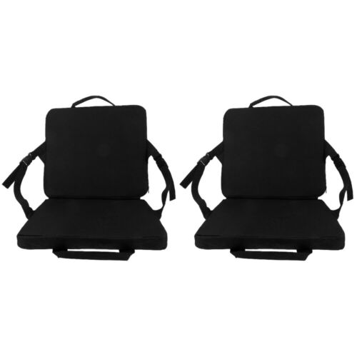 2 Pieces Foldable Bleacher Seats Padded Camping Chair Outdoor Folding Cushion