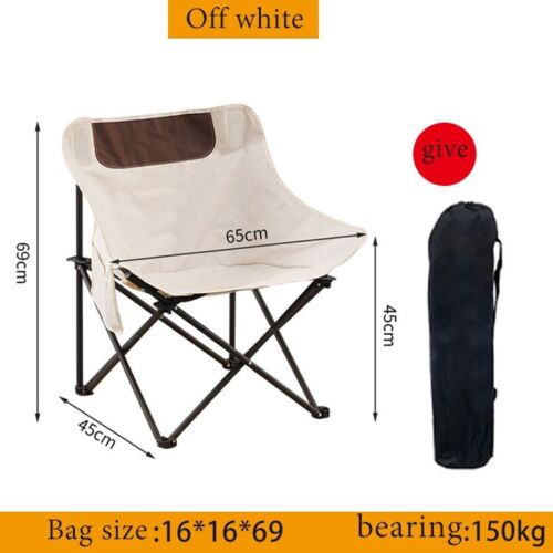 Moon Chair Outdoor Folding Chair Camping Portable Folding Chair Fishing-White