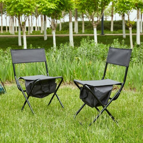 2-Piece Folding Outdoor Chair with Storage Bag for Camping & Picnics