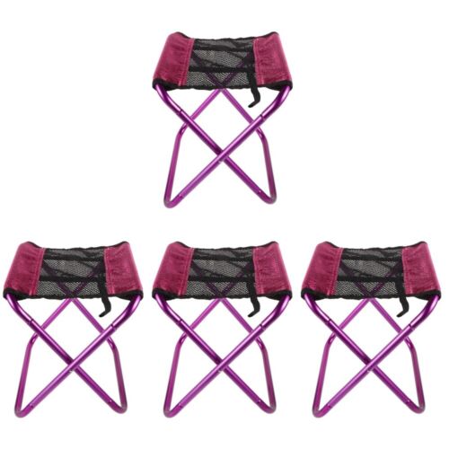 4pcs Outdoor Stool Folding Stool Portable Fishing Stool Foldable Camping Chair
