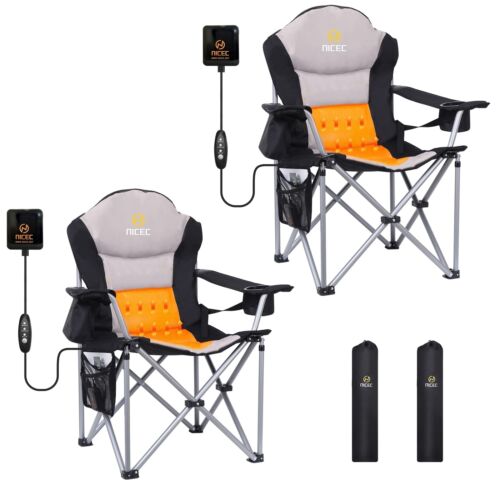 Nice C Outdoor Heated Chair, Heated Camping Chair, Folding Chair, Beach Chair...
