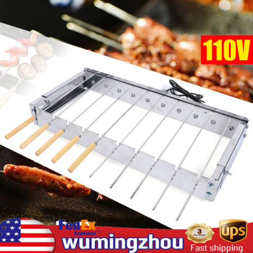 Skewer Kabob Shish Automatic Rotating Rotisserie Grill Rack Accessory Attachment