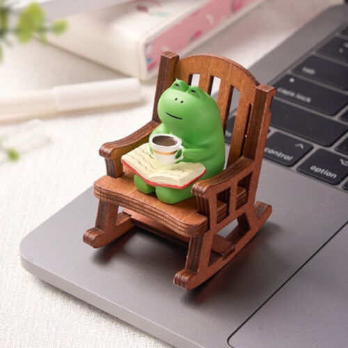 Outdoor Statue Resin Frog Rocking Chair Miniature Practical Ornament
