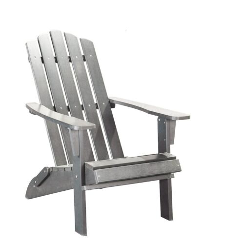 PolyTeak 29 in. Heavy Duty Plastic Adirondack Chair - Gray