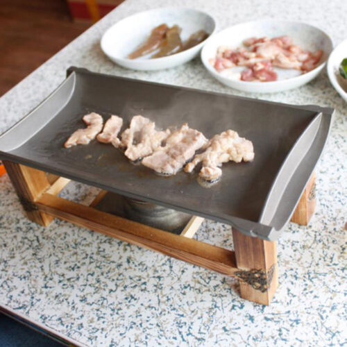 Barbecue Dish Kitchen BBQ Grill Korean Camping Portable Charcoal