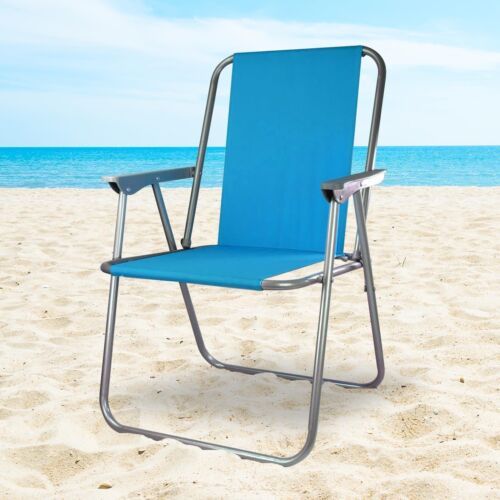 DURABLE Outdoor Folding Garden Picnic Camping Spring Chair Beach Fishing Blue
