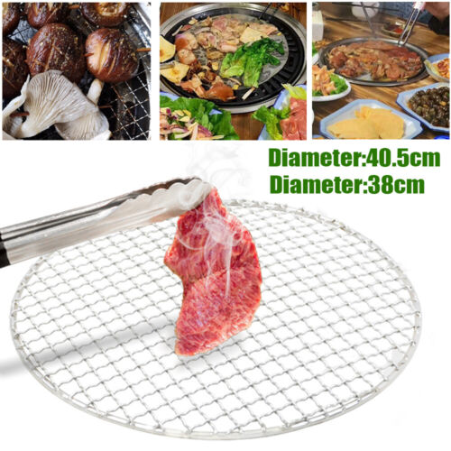 16 Inch Round Barbecue Grill Net Stainless Steel Mesh Rack Grid Grate Steam Net