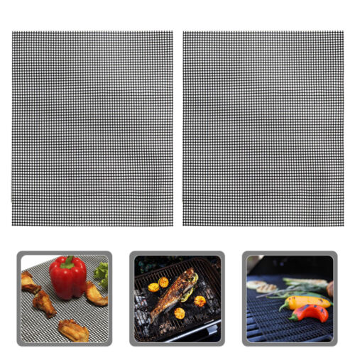 2 Pcs Barbecue Grill Pad Non-stick Bbq Grilling Mats Mesh
