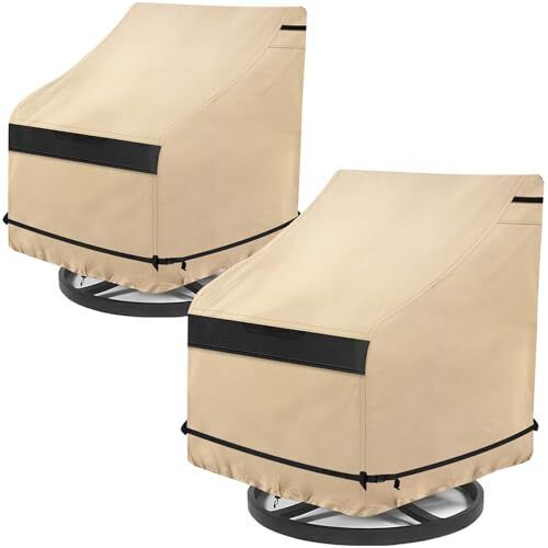 Outdoor Chair Covers, 2 Pack Swivel Chair Cover 31.5W x 33.5D x 36H inch