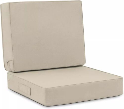 Favoyard Deep Seat Patio Cushion Set 24x24 Inch Waterproof Outdoor Chair, Beige