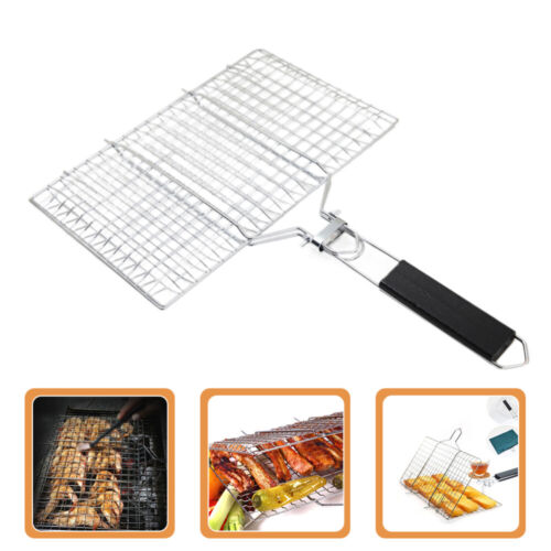 Zusammenklappbarer Grill Grilldrahtgeflecht Barbecue-Grillkorb Tragbarer