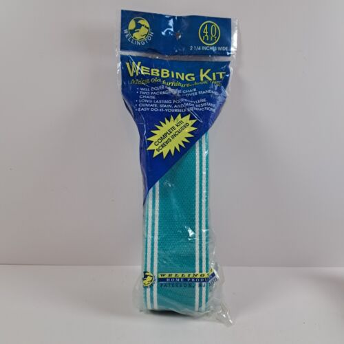 Vintage Wellington 40' Webbing Kit Outdoor Chair 2-1/4" Wide Turquoise White