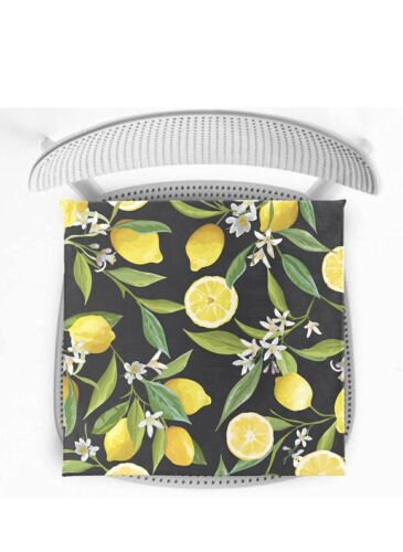 Outdoor Chair Pad Cushions 2pk Lemon Tree Pattern (a)