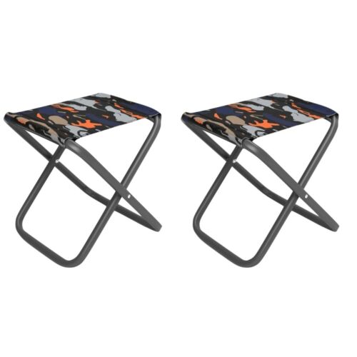 2 Count Outdoor Chair Portable Folding Stool Sturdy Material Travel