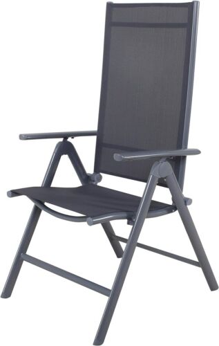 Chicreat 80557 Korfu Aluminium Folding Chair Grey 67x59x113cm Outdoor Furniture