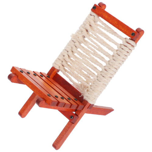 Doll House Outdoor Chair Model Miniature Foldable Chair Mini Lounge Chair