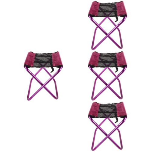 4 Count Small Portable Bench Camping Seat Outdoor Folding Chair