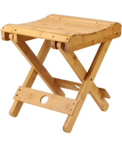 Bamboo Travel Folding Outdoor Chair Camping Wooden Kids Foldable Step Stool