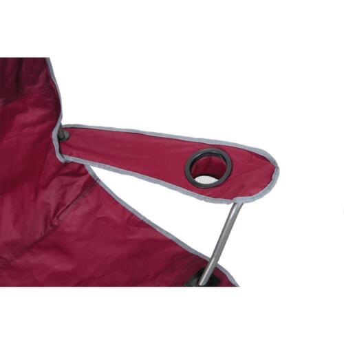 Unbranded Camping Chair Durable Outdoor Polyester Folding Padded Steel Red/Gray