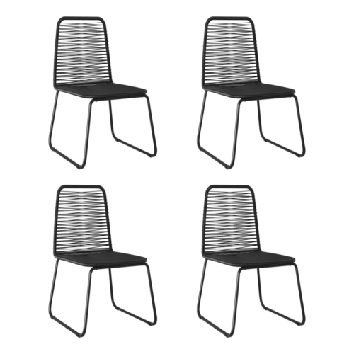 NNEVL Outdoor Chairs 4 pcs Poly Rattan Black