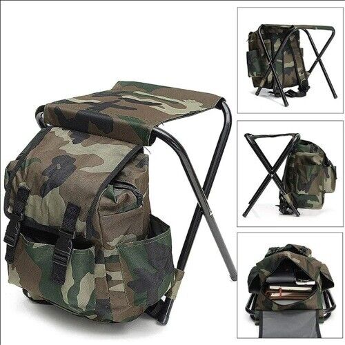 2-in-1 Folding Outdoor Chair Bag Backpack Chair Stool Convenient Wear-resistantv