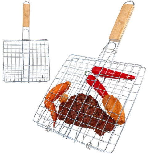 2 Pcs Stainless Steel Barbecue Grill Basket Baskets Chicken Grilling
