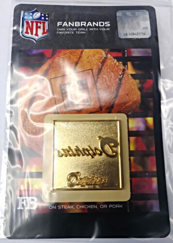 NFL FanBrands 10137 Miami Dolphins Team Logo Branding Plate Barbecue Grill