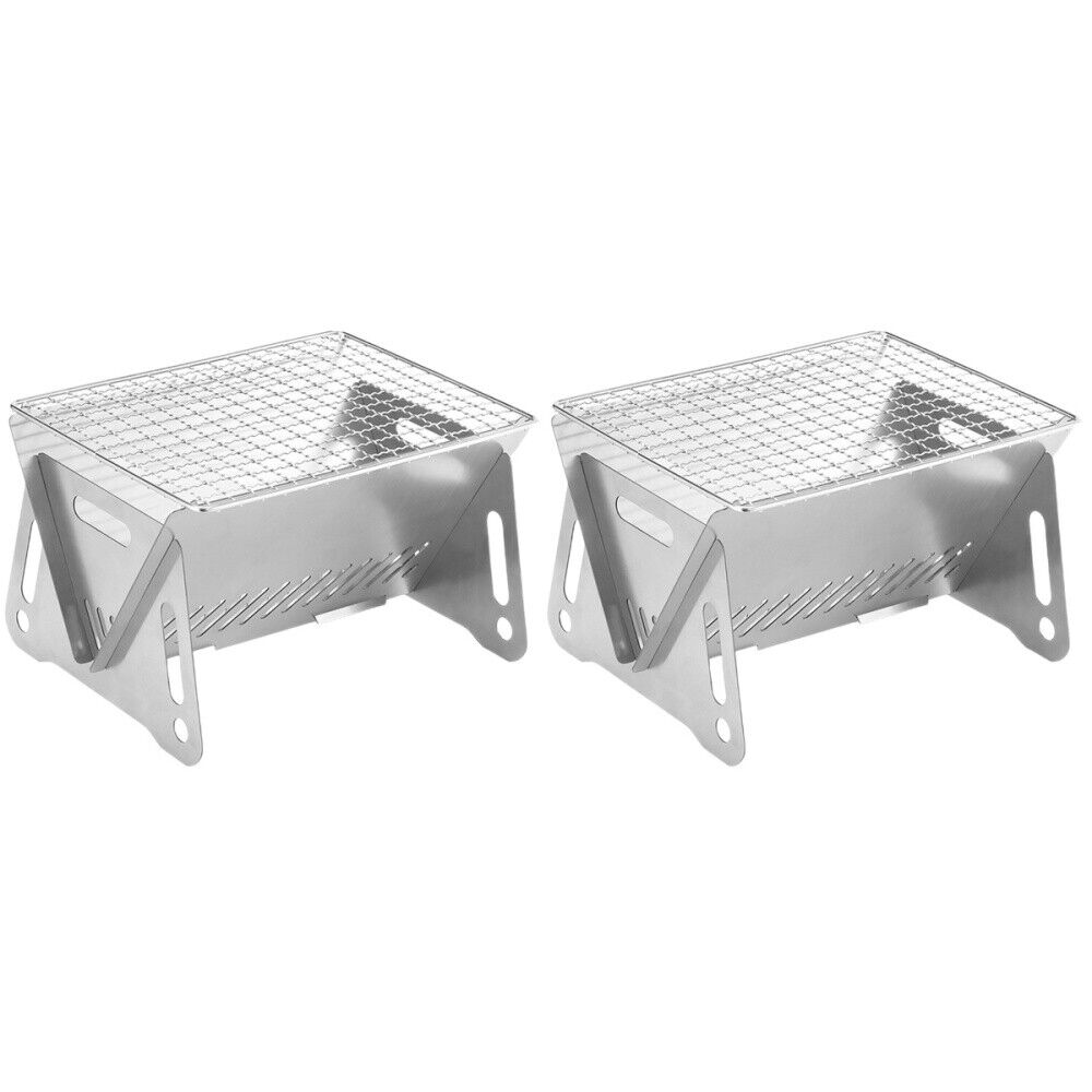 2 Pack Outdoor Card Stove Easy-to-clean Barbecue Grill Bark Chips