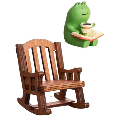 Outdoor Statues Potty Resin Frog Rocking Chair Miniature Figurine