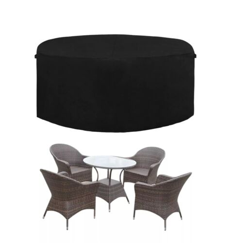 Easy-Going 600D Heavy Duty Round Patio Furniture Cover 62" X 28" Outdoor Chairs