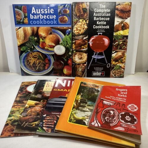 7 Lot Barbecue Cookbooks- International, Ninja Smart Grill, Salads, Picnic Food