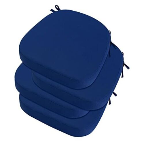 Outdoor Chair Cushions Set of 4, Thick 19" x 19" x 3"（4 Pack) Dark Cerulean