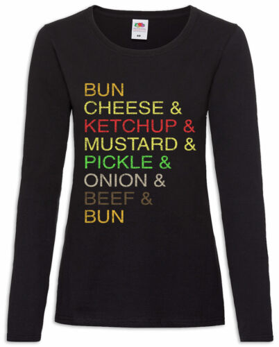 BBQ & Damen Langarm T-Shirt Barbecue Grill Chef Käse Hamburger Grillen Fun