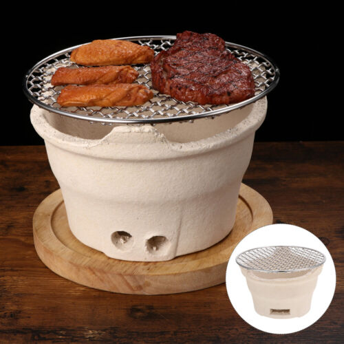 Smoker Grill Net Griddle Charcoal Stove Bbq Round Barbecue Camping Tool