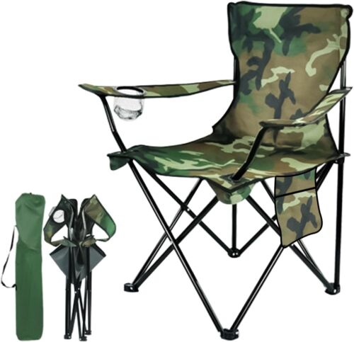Portable Folding Camping Chair with Carrying Bag,Outdoor Camouflage