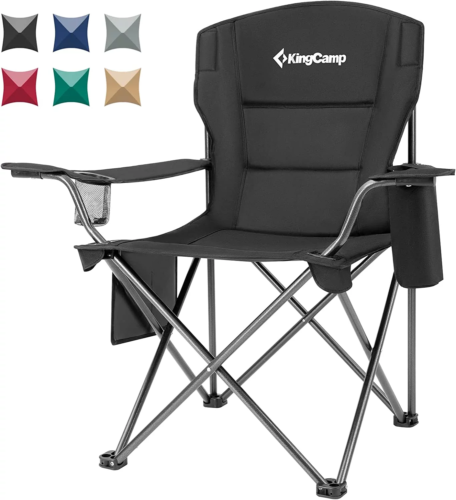 XL Padded Camping Chair Heavy Duty 300lbs Folding Outdoor Portable Oversized