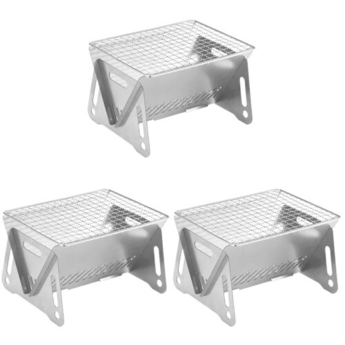 3 Pieces Outdoor Card Stove Portable Burner Heat-resistant Barbecue Grill