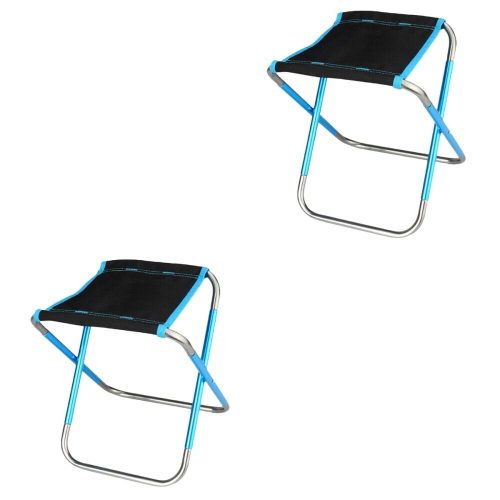 2 Count Outdoor Chair Folding Stool Portable Plastic Lightweight