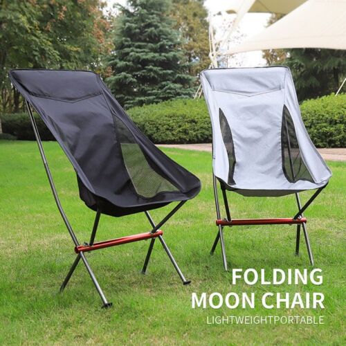 Portable Folding Camping Chair Outdoor Moon Chair Collapsible Foot Stool New