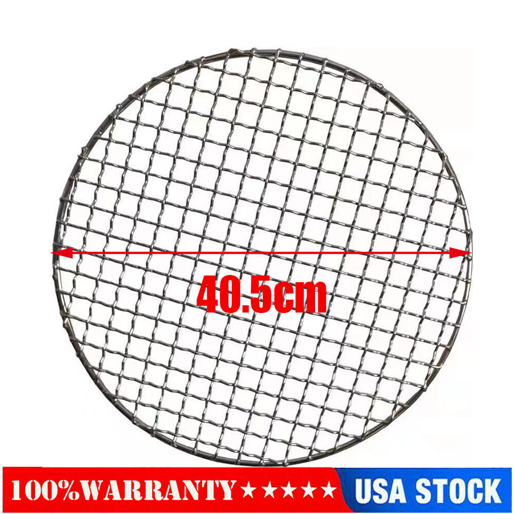 16 Inch Round Barbecue Grill Net Stainless Steel Mesh Rack Grid Grate Steam Net