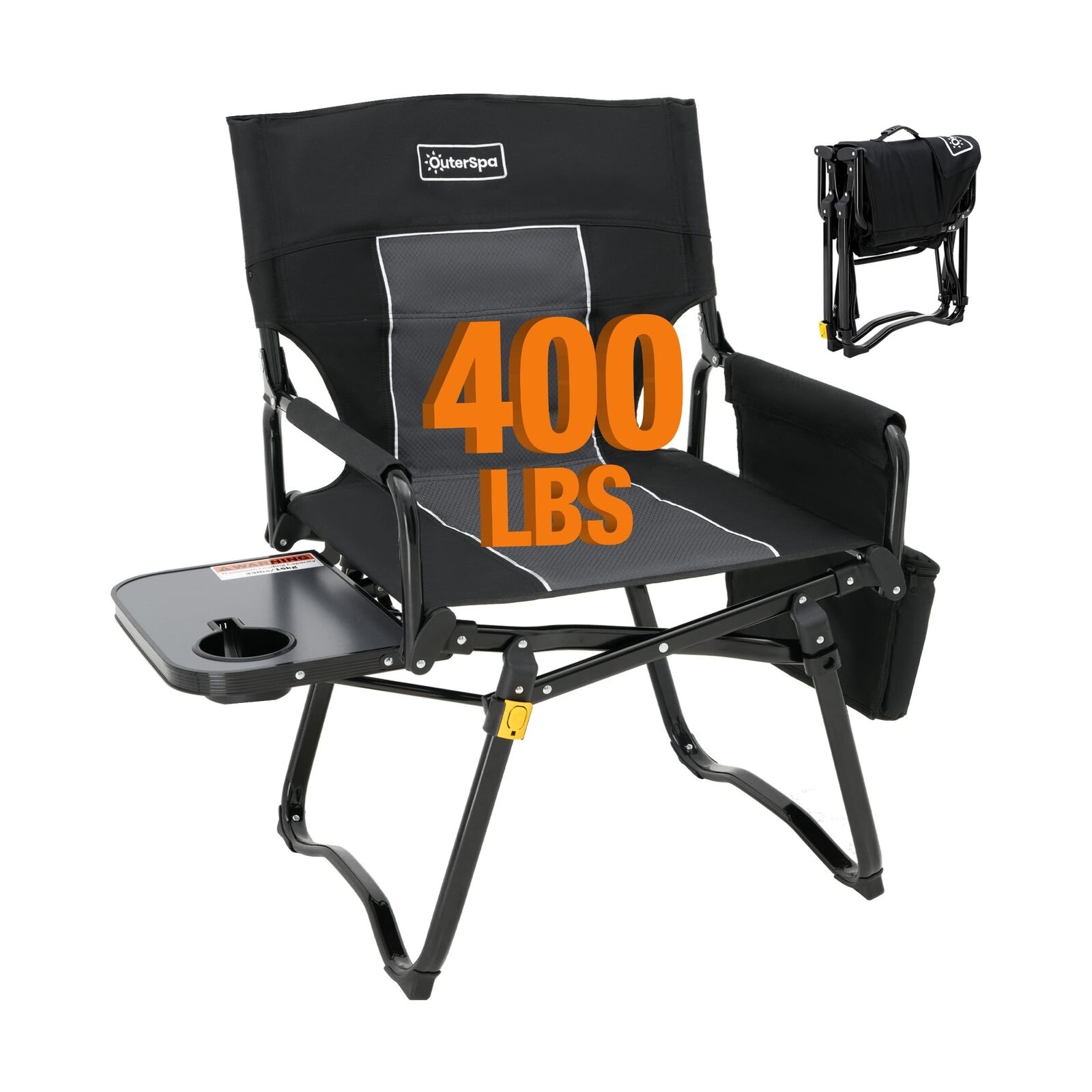 Camping Directors Chair Heavy Duty Aluminium Lawn Chair, Oversized Portable C...